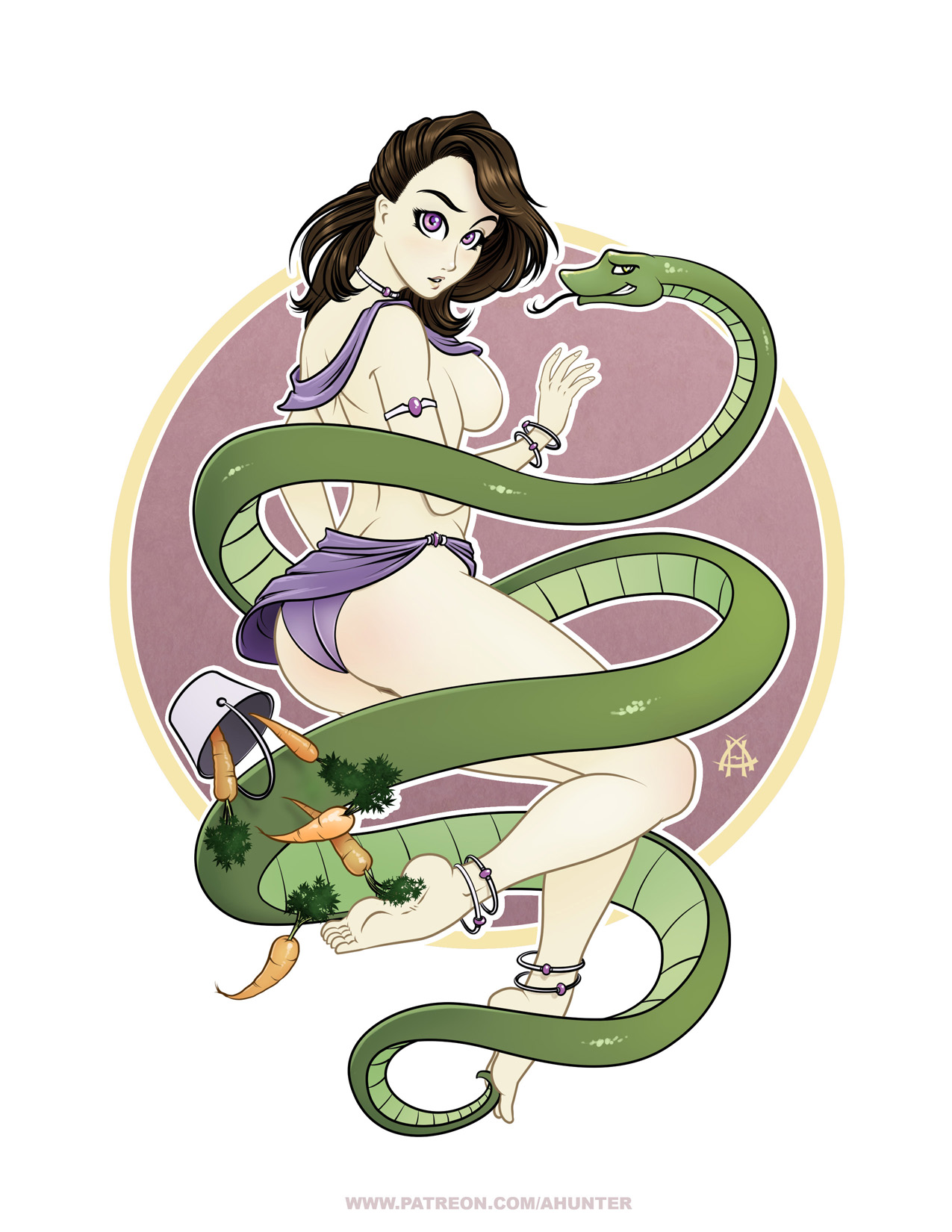 girl and snake pinup